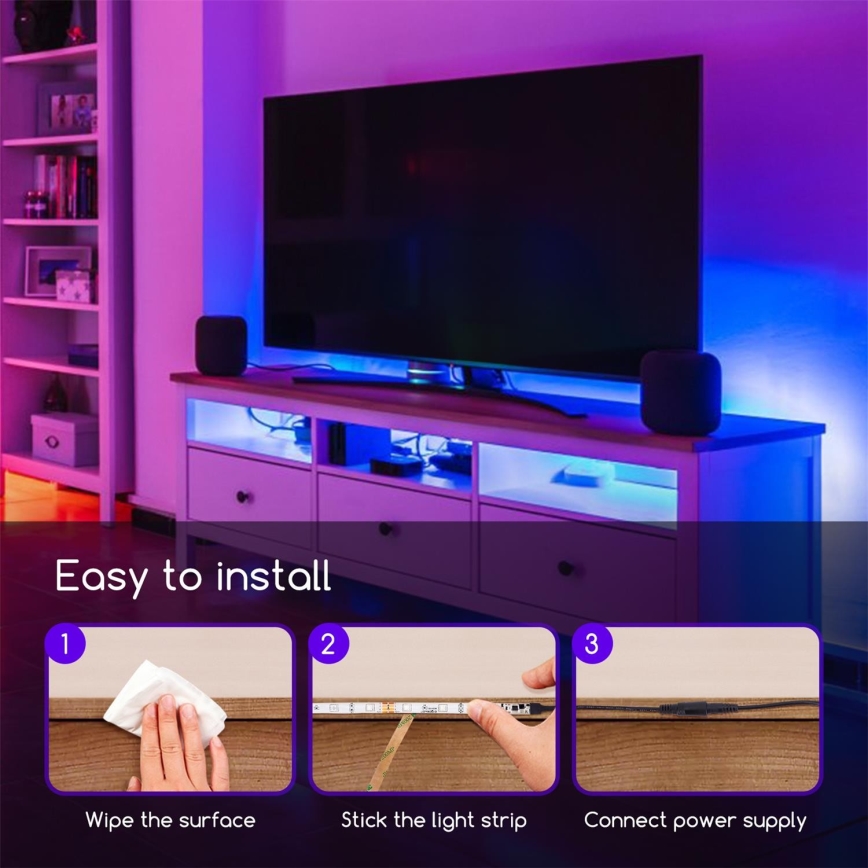 Aigostar - LED RGB Prigušiva traka 5m LED/24W/12/230V IP65 + DU