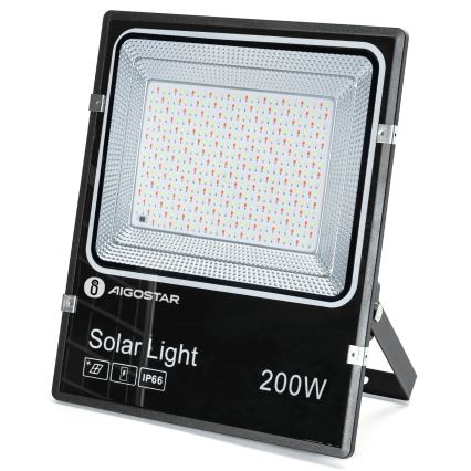 Aigostar - LED RGB Prigušivi solarni reflektor LED/200W/3,2V IP66 + daljinski upravljač