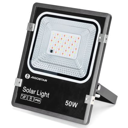 Aigostar - LED RGB Prigušivi solarni reflektor LED/50W/3,2V IP66 4000 mAh + daljinski upravljač