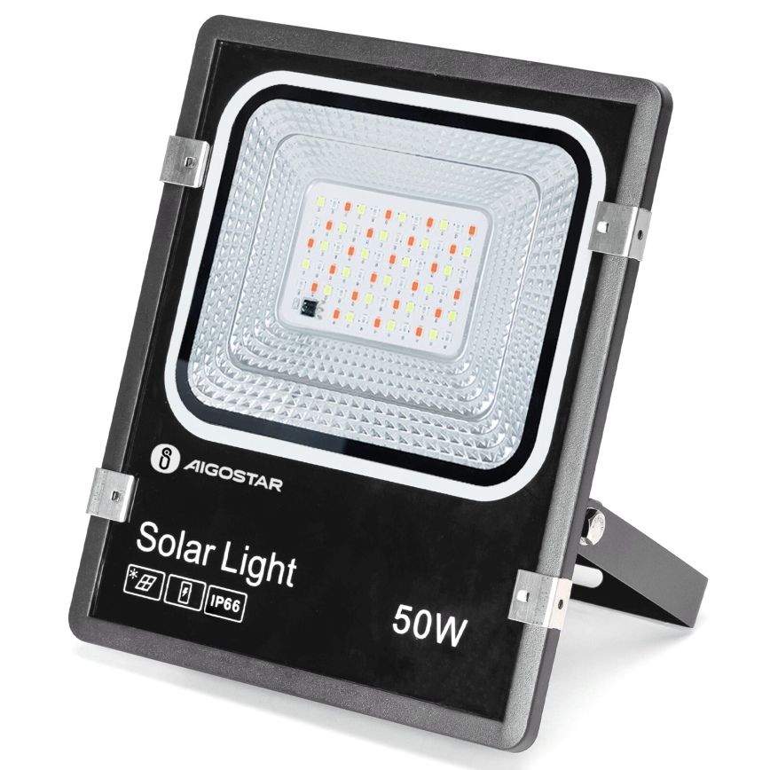 Aigostar - LED RGB Prigušivi solarni reflektor LED/50W/3,2V IP66 4000 mAh + daljinski upravljač