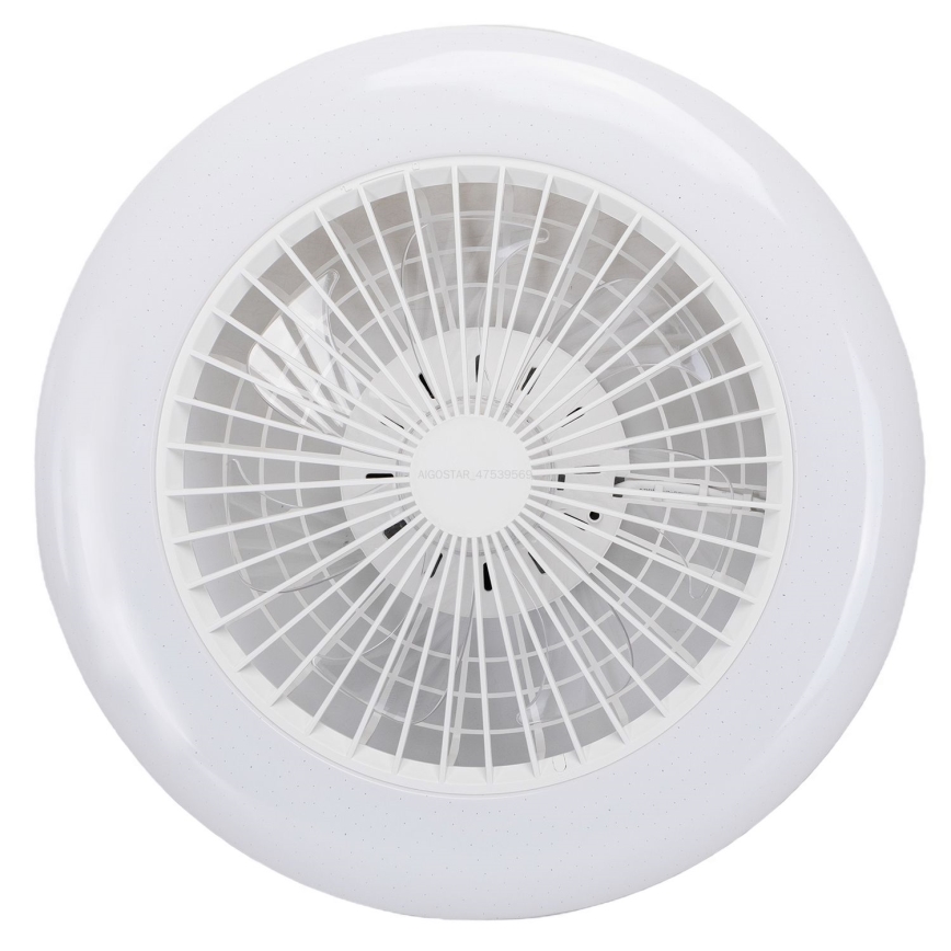 Aigostar - LED RGBW Prigušiva stropna svjetiljka s ventilatorom LED/40W/230V 2700-6500K pr. 48,5 cm bijela + daljinski upravljač