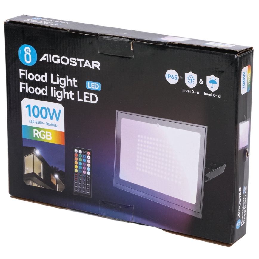 Aigostar - LED RGB reflektor LED/100W/230V IP65 + daljinski upravljač