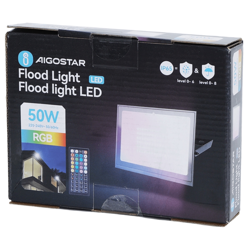 Aigostar - LED RGB reflektor s mogućnošću prigušivanja LED/50W/230V IP65 + daljinski upravljač