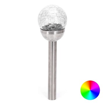 Aigostar - LED RGB Solarna lampa LED/0,006W/1,2V 37,8cm mat krom IP44