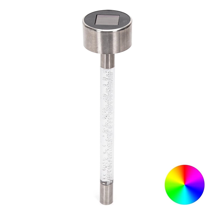 Aigostar - LED RGB Solarna lampa LED/0,006W/1,2V 40 mAh 36,7cm mat krom IP44
