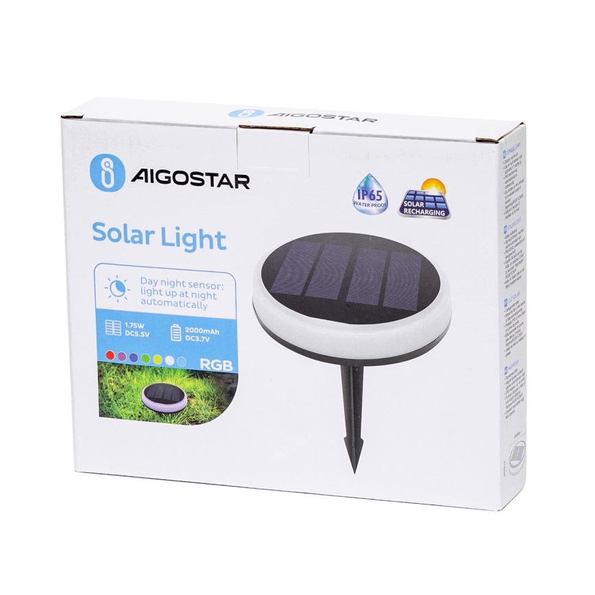 Aigostar - LED RGB solarna svjetiljka LED/0,6W/3,7V IP65