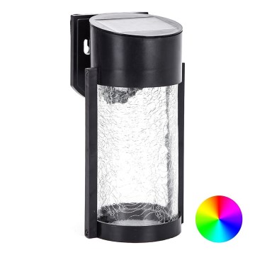 Aigostar - LED RGB Solarna zidna svjetiljka LED/2W/1,2V crna IP44