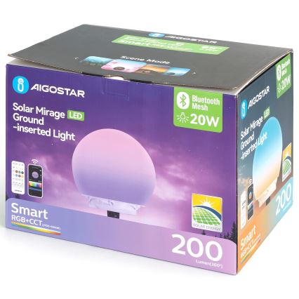 Aigostar - RGB LED vanjska svjetiljka s mogućnošću prigušivanja MESH LED/20W/3,7V 4000mAh 2700-6500K IP65 promjer 20 cm