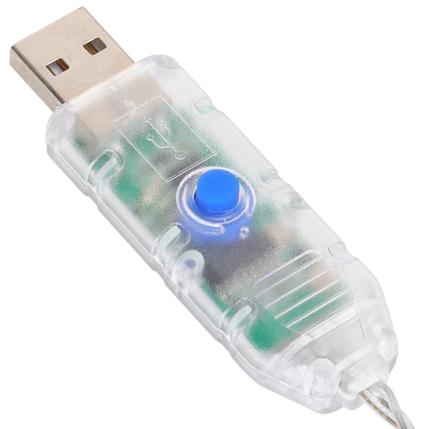 Aigostar - LED RGBIC Dekorativni svjetlosni lanac 25xLED/5W/USB 10 m višebojan