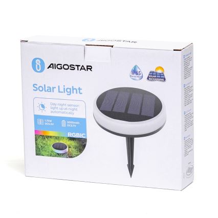 Aigostar - LED RGBIC Solarna svjetiljka LED/0,6W/3,7V IP65 2000 mAh