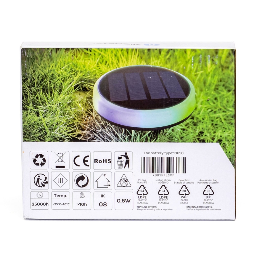 Aigostar - LED RGBIC Solarna svjetiljka LED/0,6W/3,7V IP65 2000 mAh