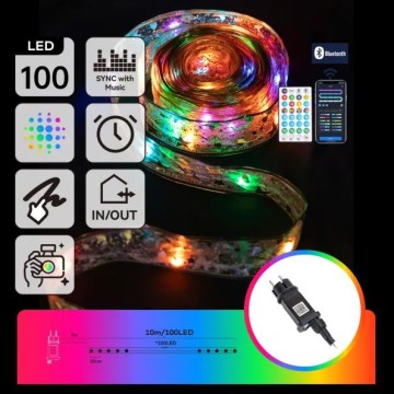 Aigostar - LED RGBICW Pametni vanjski božićni lanac MESH 100xLED 10 m IP44 + daljinski upravljač