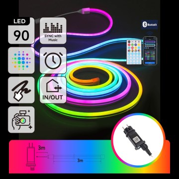 Aigostar - LED RGBICW pametni vanjski božićni niz MESH 90xLED 3m IP44 + daljinski upravljač