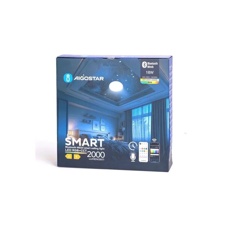 Aigostar - LED RGBW prigušivo za kupaonski strop MESH Smart LED/18W/230V 3000-6500K IP44 + daljinski upravljač