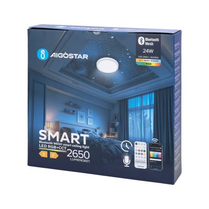 Aigostar - LED RGBW prigušivo za kupaonski strop MESH Smart LED/24W/230V 3000-6500K IP44 + daljinski upravljač