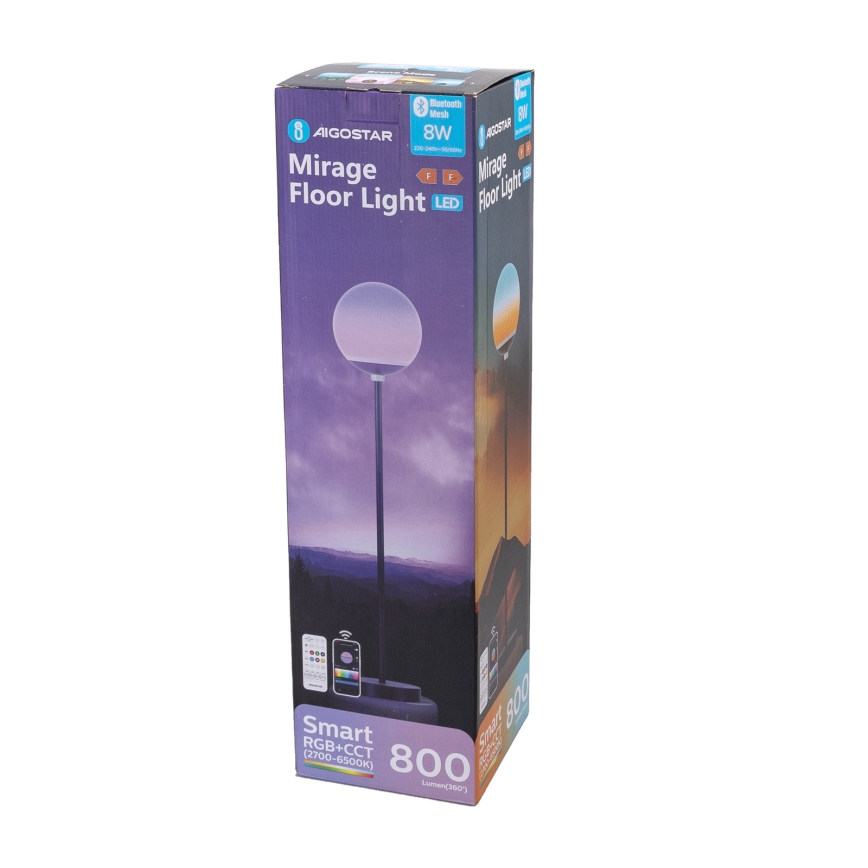 Aigostar - LED RGBW podna lampa s mogućnošću prigušivanja MESH LED/8W/230V + daljinski upravljač