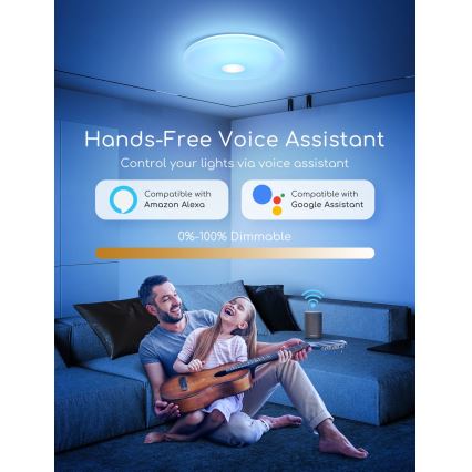 Aigostar - LED RGBW Prigušiva stropna svjetiljka 18W/230V pr. 34 cm Wi-Fi