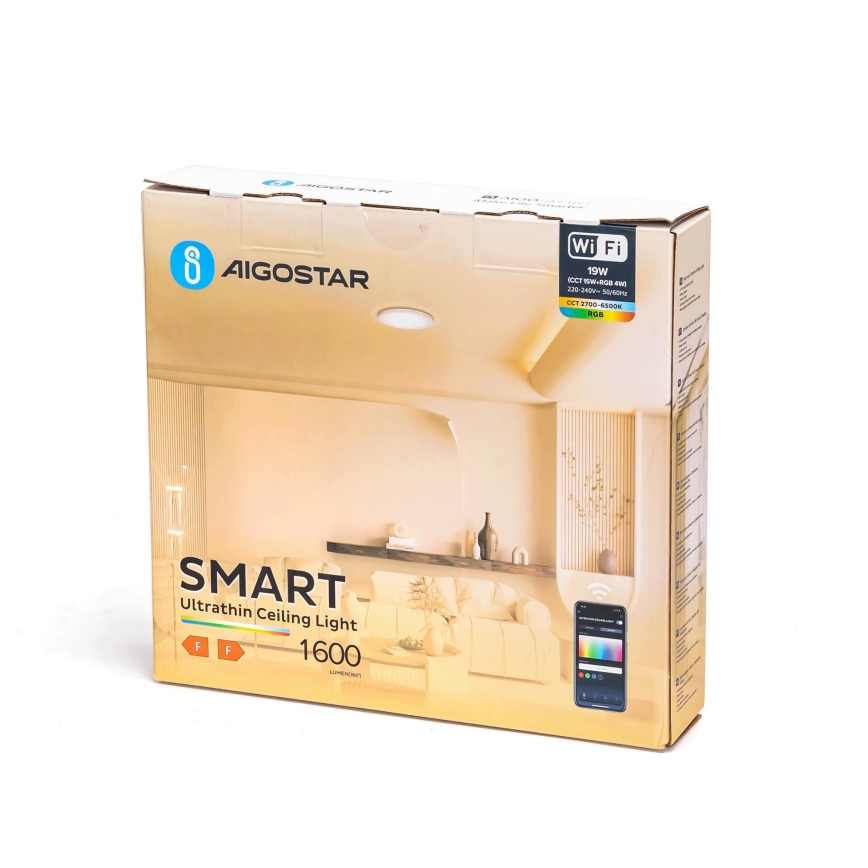 Aigostar - LED RGBW Prigušiva stropna svjetiljka LED/19W/230V 2700-6500K Wi-Fi