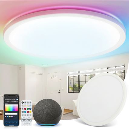 Aigostar - LED RGBW Prigušiva stropna svjetiljka MESH LED/24W/230V 3000-6500K bijela + daljinski upravljač