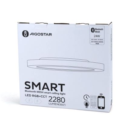 Aigostar - LED RGBW Prigušiva stropna svjetiljka MESH LED/24W/230V 3000-6500K bijela + daljinski upravljač