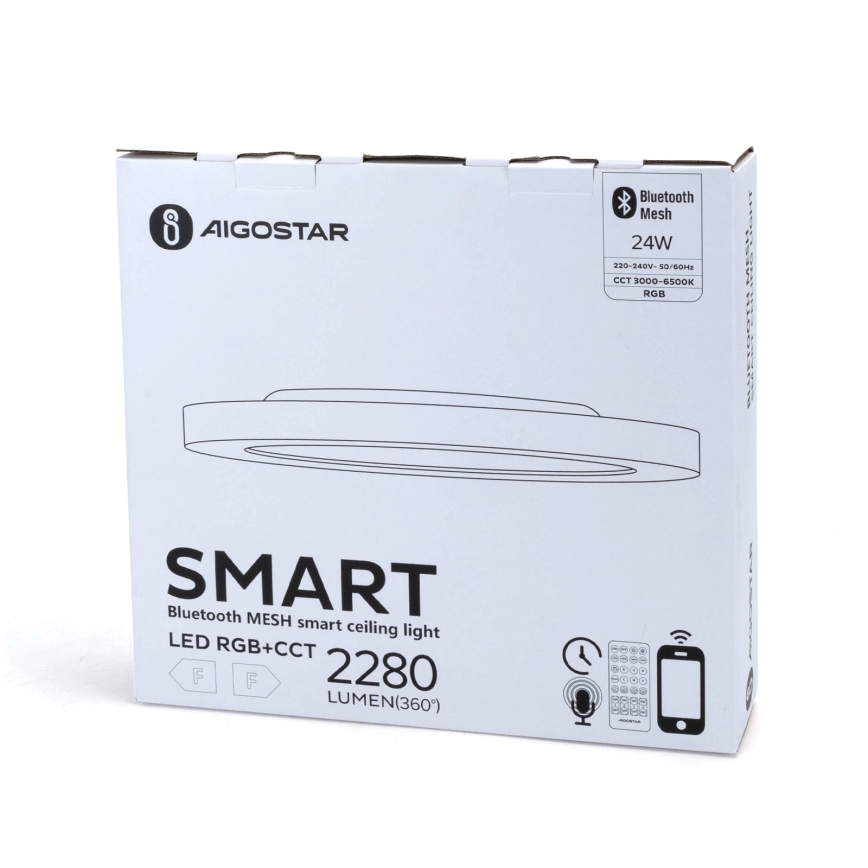 Aigostar - LED RGBW Prigušiva stropna svjetiljka MESH LED/24W/230V 3000-6500K bijela + daljinski upravljač