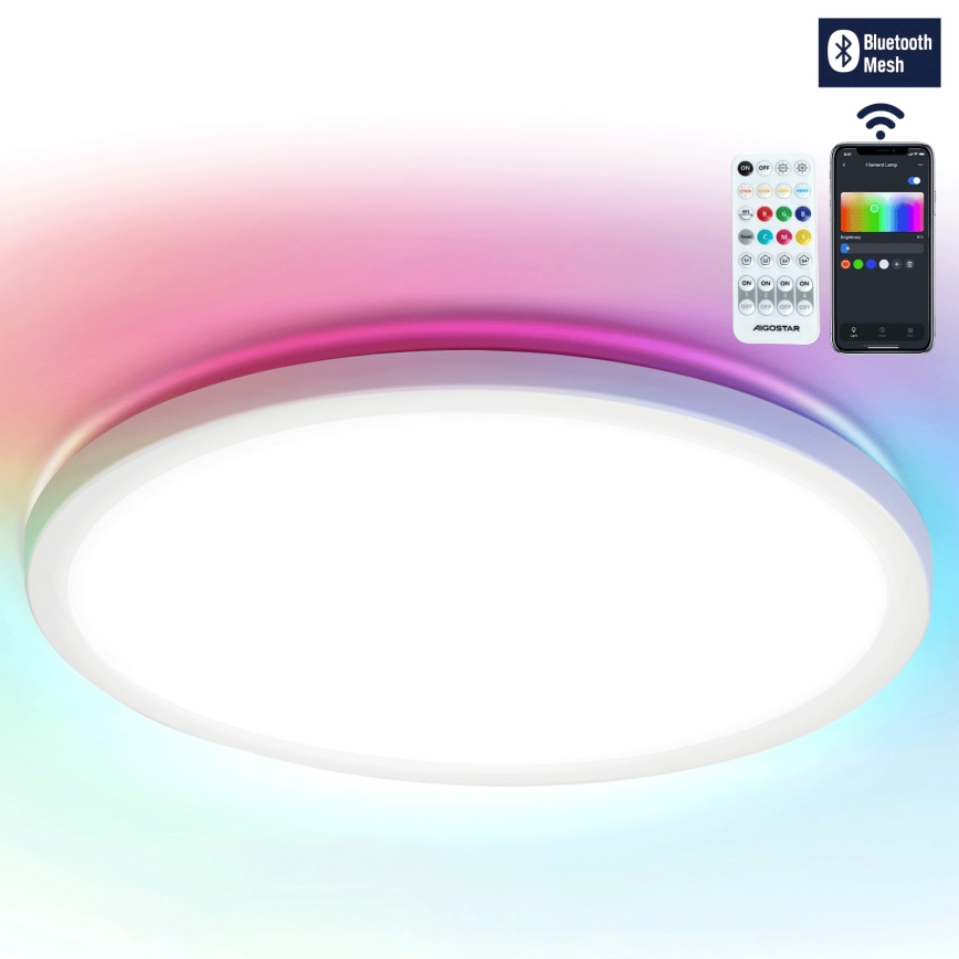 Aigostar - LED RGBW Prigušiva stropna svjetiljka MESH LED/36W/230V 3000-6500K bijela + daljinski upravljač