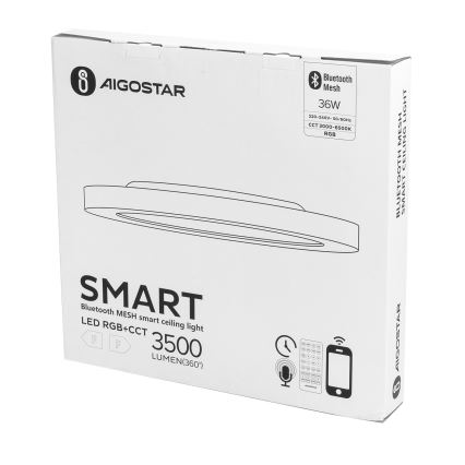Aigostar - LED RGBW Prigušiva stropna svjetiljka MESH LED/36W/230V 3000-6500K bijela + daljinski upravljač