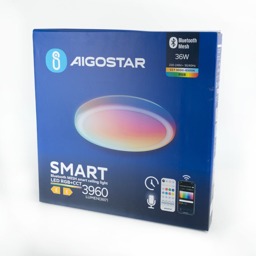 Aigostar - LED RGBW Prigušiva stropna svjetiljka MESH LED/36W/230V 3000-6500K + daljinski upravljač