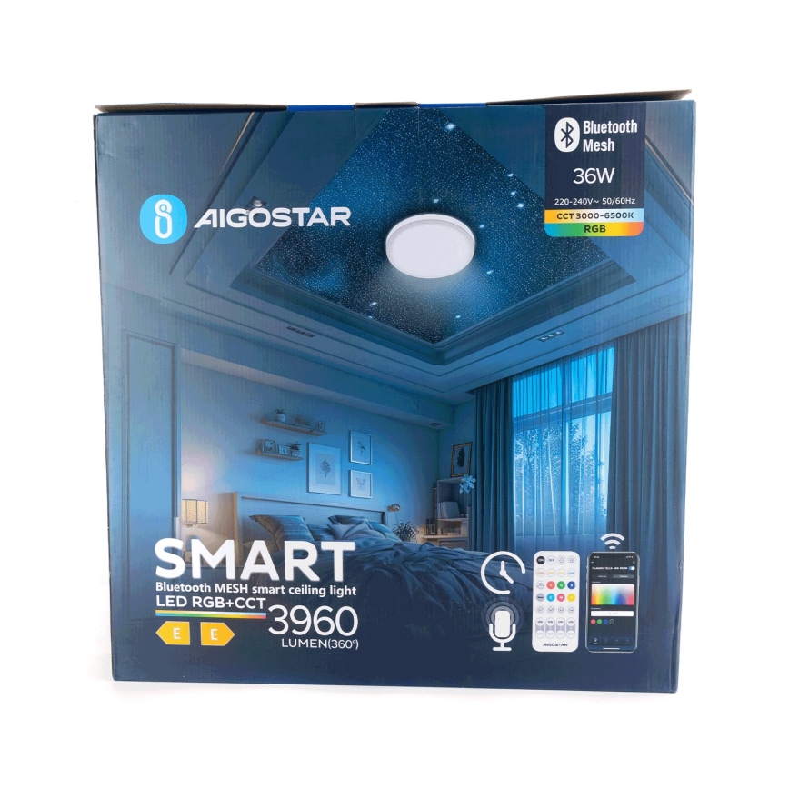 Aigostar - LED RGBW Prigušiva stropna svjetiljka MESH LED/36W/230V 3000-6500K + daljinski upravljač