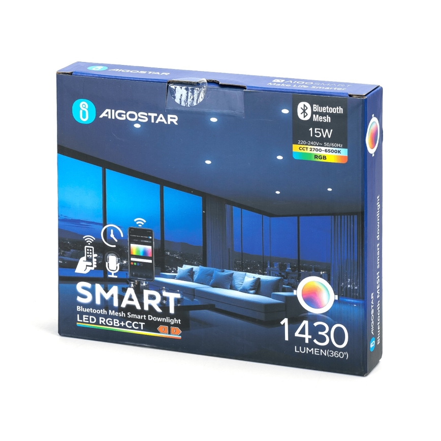 Aigostar - LED RGBW Prigušiva ugradbena svjetiljka MESH LED/15W/230V 2700-6500K pr. 17 cm