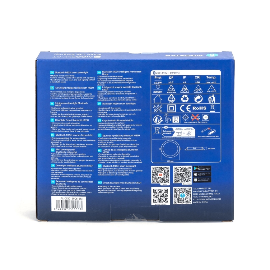 Aigostar - LED RGBW Prigušiva ugradbena svjetiljka MESH LED/15W/230V 2700-6500K pr. 17 cm