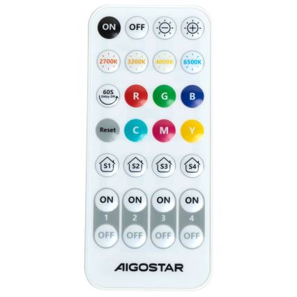 Aigostar - LED RGBW Prigušiva zidna svjetiljka MESH Smart LED/12W/230V 2700-6500K bijela + daljinski upravljač