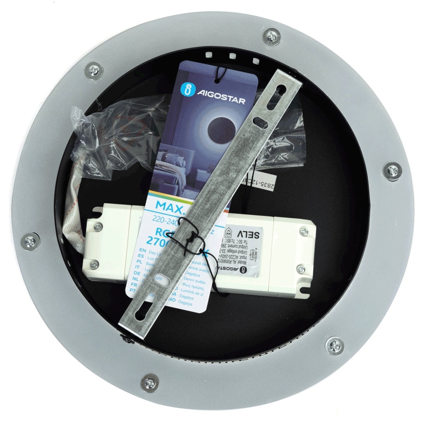 Aigostar - LED RGBW Prigušiva zidna svjetiljka MESH Smart LED/12W/230V 2700-6500K crna + daljinski upravljač