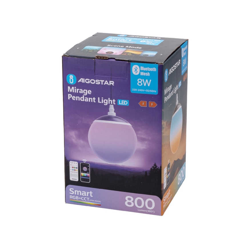 Aigostar - LED RGBW Prigušivi luster na sajli MESH LED/8W/230V 2700-6500K bijela + daljinski upravljač