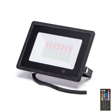 Aigostar - LED RGBW prigušivi reflektor 30 W, 230 V, IP65 + daljinski upravljač