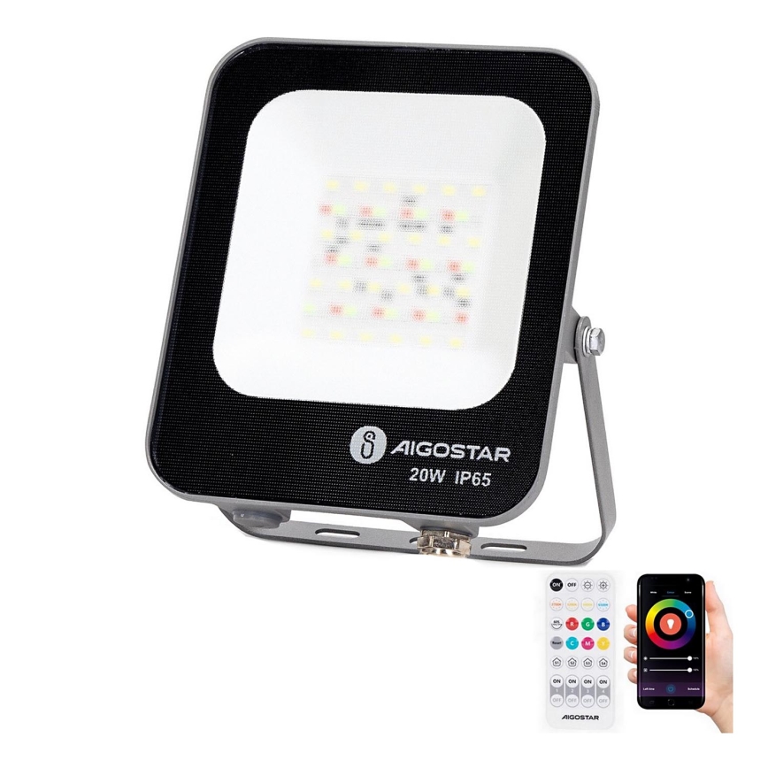 Aigostar - LED RGBW Prigušivi reflektor MESH Smart LED/20W/230V 6500K IP65 + daljinski upravljač