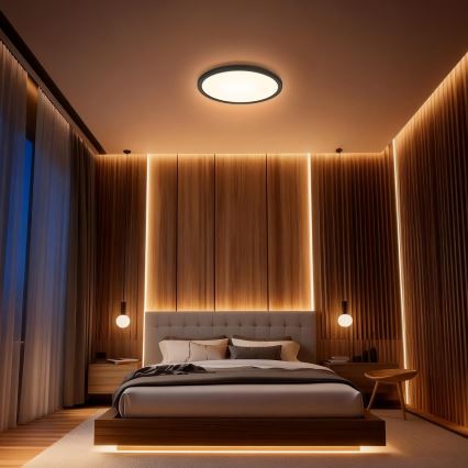 Aigostar - LED RGBW prigušivo stropno svjetlo MESH LED/24W/230V 3000-6500K crno + daljinsko upravljanje