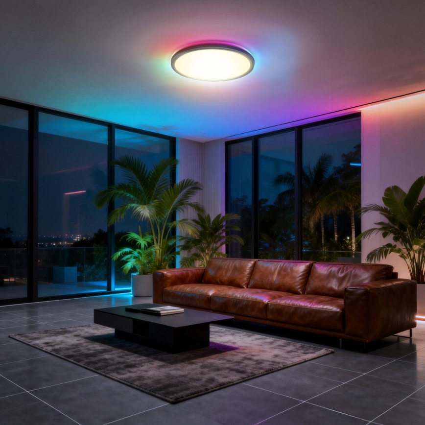 Aigostar - LED RGBW prigušivo stropno svjetilo MESH LED/36W/230V 3000-6500K crno + daljinski upravljač