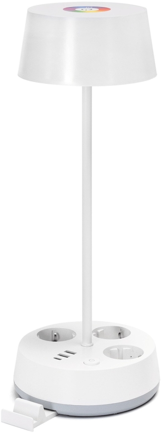 Aigostar - LED RGBW Prilagodiva stolna lampa s utičnicama i USB LED/4,6W/230V 3000/4000/6500K bijela