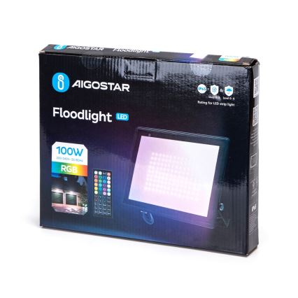 Aigostar - LED RGBW reflektor s mogućnošću prigušivanja, 100W/230V, IP65 + daljinski upravljač