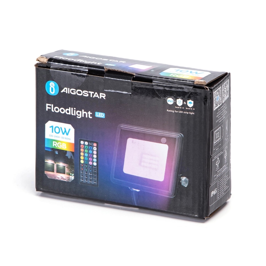 Aigostar - LED RGBW reflektor s mogućnošću prigušivanja LED/10W/230V IP65 + daljinski upravljač