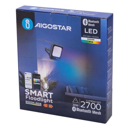 Aigostar - LED RGBW Prigušivi reflektor MESH Smart LED/30W/230V 6500K IP65 + daljinski upravljač