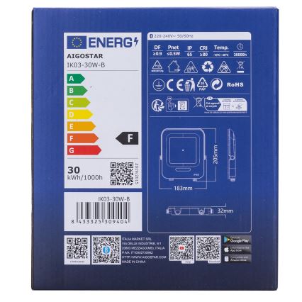 Aigostar - LED RGBW Prigušivi reflektor MESH Smart LED/30W/230V 6500K IP65 + daljinski upravljač