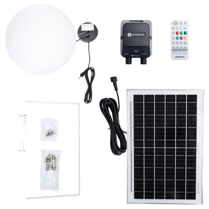 Aigostar - LED RGBW solarni luster s mogućnošću prigušivanja MESH LED/5W/3,7V 8000 mAh 2700K-6500K IP65 Ø 30 cm