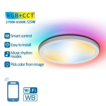 Aigostar - LED RGBW stropna svjetiljka s prigušivanjem LED/25W/230V 2700-6500K Wi-Fi