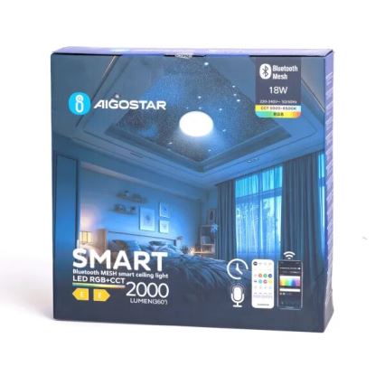 Aigostar - LED RGBW Prigušiva stropna svjetiljka za kupaonicu MESH Smart LED/18W/230V 3000-6500K IP44 + daljinski upravljač