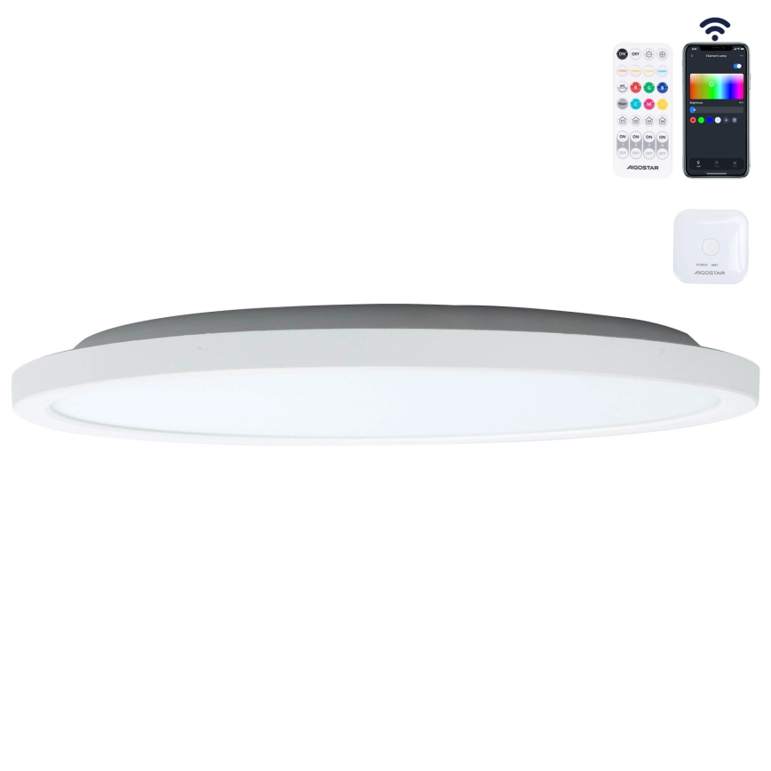 Aigostar - LED RGBW stropna svjetiljka s prigušivanjem MESH LED/24W/230V 3000-6500K bijela + daljinski upravljač