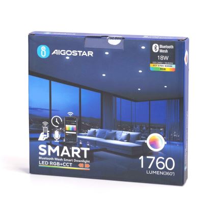 Aigostar - LED RGBW Prigušiva ugradbena svjetiljka za kupaonicu MESH Smart LED/18W/230V 2700-6500K IP44