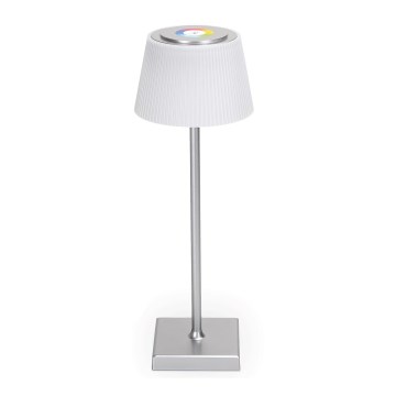Aigostar - LED RGBW Vanjska prigušiva punjiva stolna lampa LED/4W/5V 3600mAh bijela/mat krom IP54