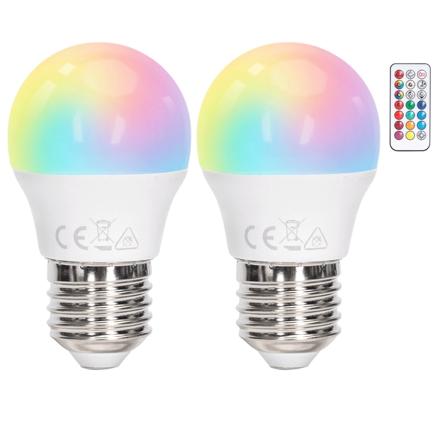 Aigostar - LED RGBW prigušiva žarulja G45 E27/6W/230V 3000K + daljinski upravljač